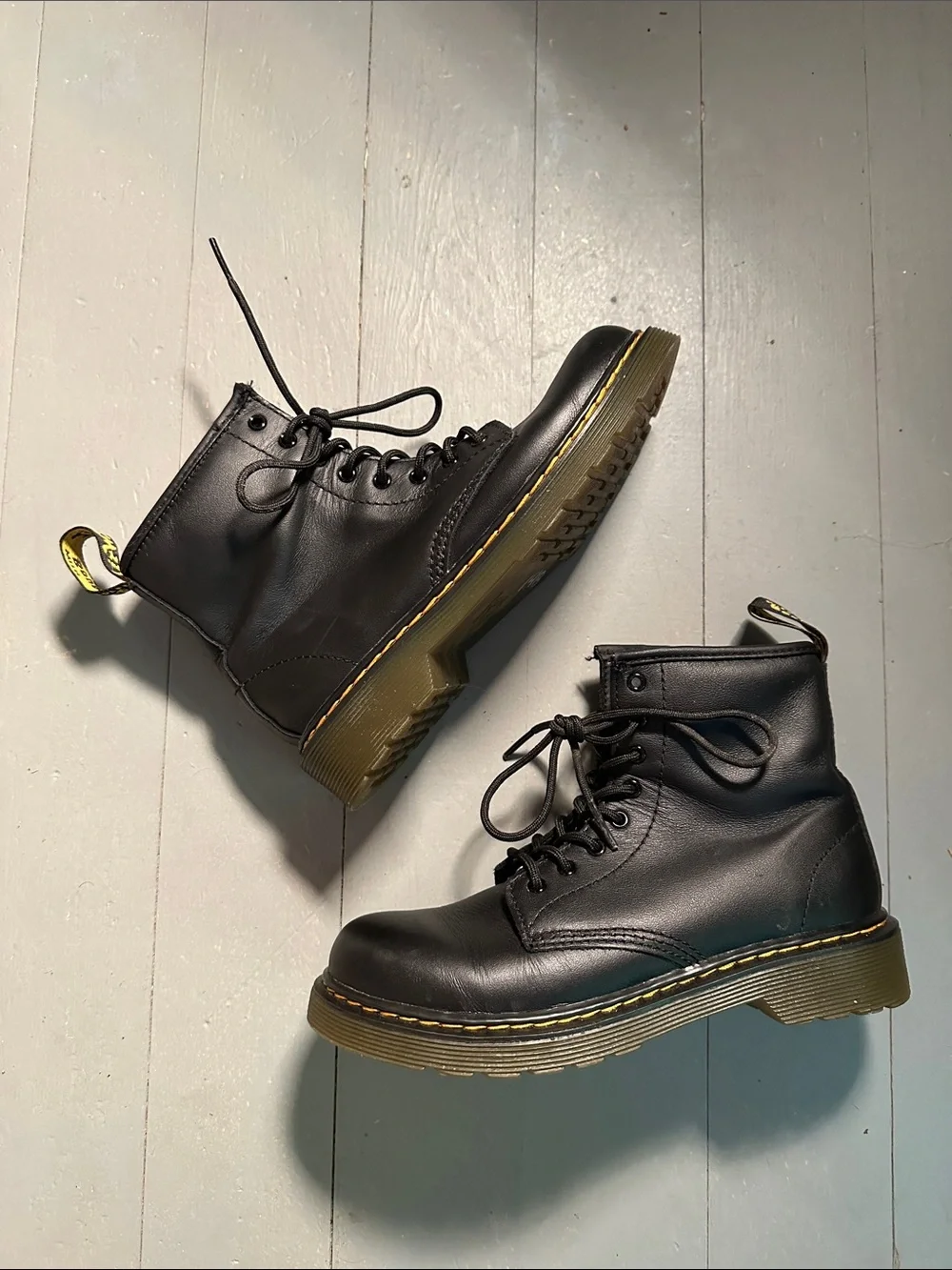 Dr. Martens Black Kids Lace-Up Combat Boots 1460